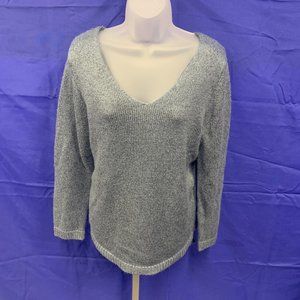 Grew Light Blue Long Sleeve Back Detail Sweater M